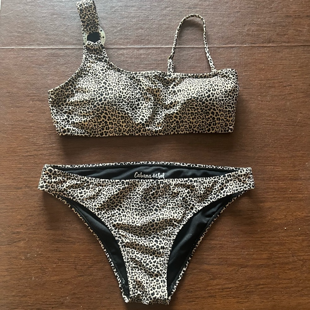 Leopard Print Bikini- Like New!